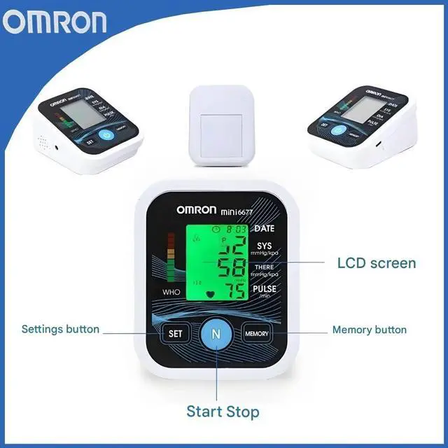 Main image of Omron Automatisches Oberarm-Blutdruckmessgerät LED Anzeige HEM-6677