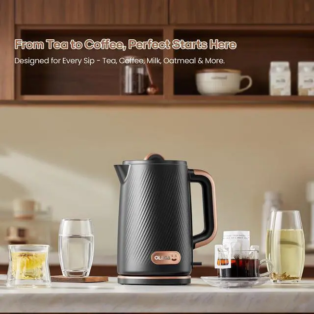 Alt view image 2 of 7 - Electric Tea Kettle: 1200W Fast Boil Electric Water Kettles 1.5L