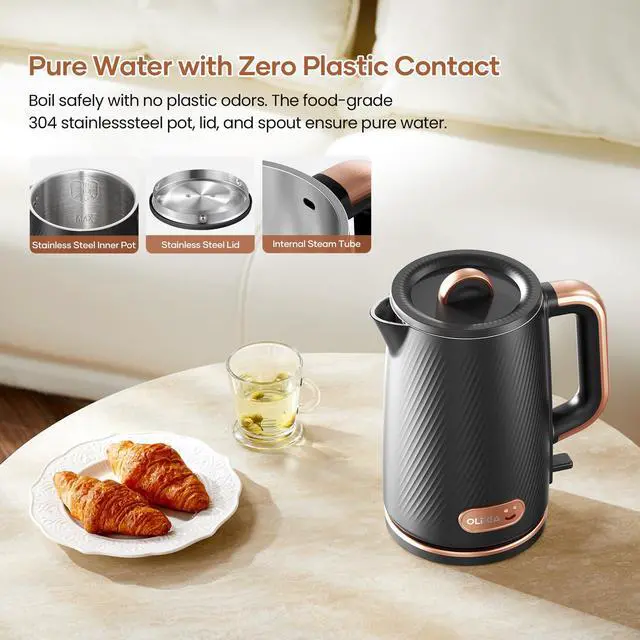 Alt view image 3 of 7 - Electric Tea Kettle: 1200W Fast Boil Electric Water Kettles 1.5L