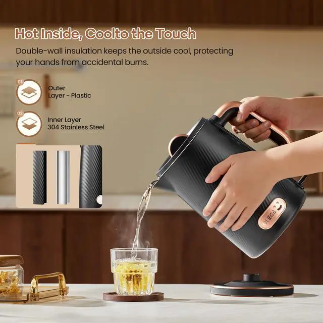 Alt view image 5 of 7 - Electric Tea Kettle: 1200W Fast Boil Electric Water Kettles 1.5L