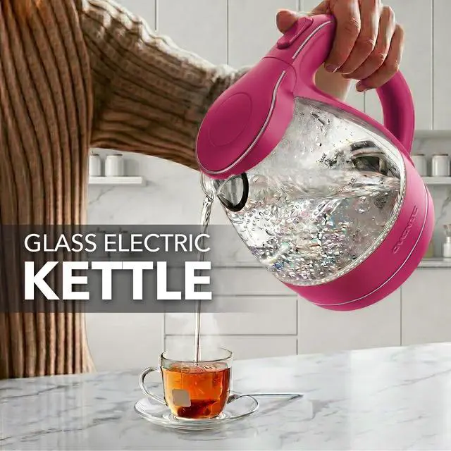 Alt view image 7 of 7 - 1.5L Glass Electric Kettle Water Boiler, Pink KG83F