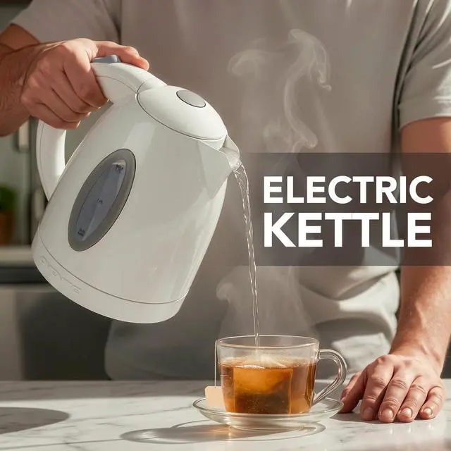 Alt view image 7 of 7 - 1.7L Electric Tea Kettle, 1100W BPA-Free Water Boiler, White KP72W | Fast Boiling, Auto Shut-Off, Boil-Dry Protection, 360° Swivel Base, Cordless Serving, Clear-View Window and Removable Filter
