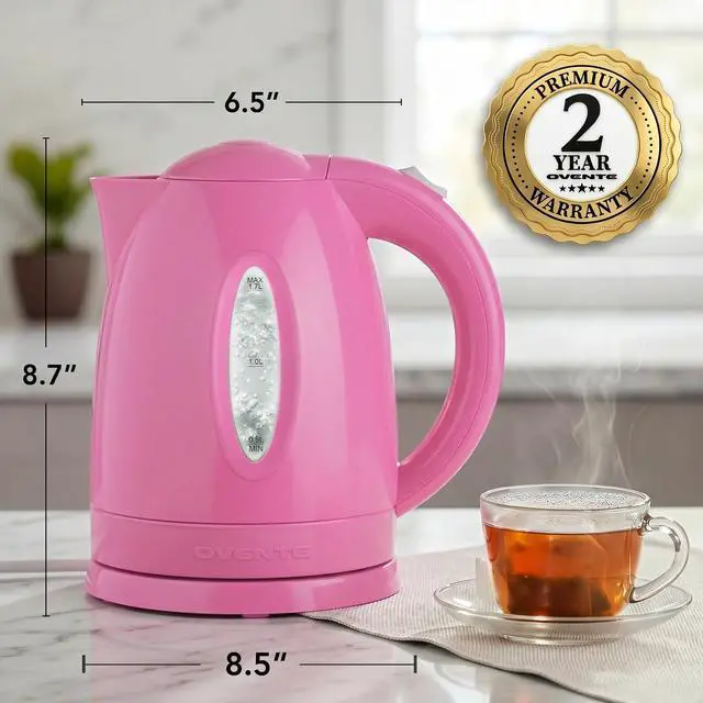 Alt view image 6 of 7 - 1.7L Electric Kettle with 1100W Fast Boiling Water, Pink KP72P