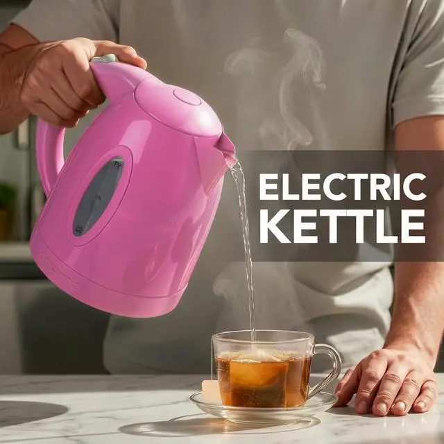 Alt view image 7 of 7 - 1.7L Electric Kettle with 1100W Fast Boiling Water, Pink KP72P