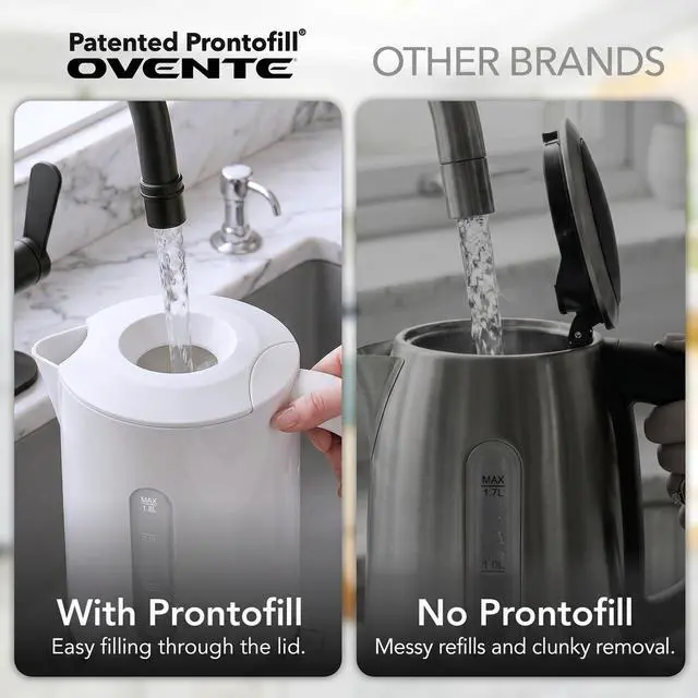 Alt view image 3 of 7 - 1.8L Electric Kettle with 1500W Fast Boiling Heater, White KP413W