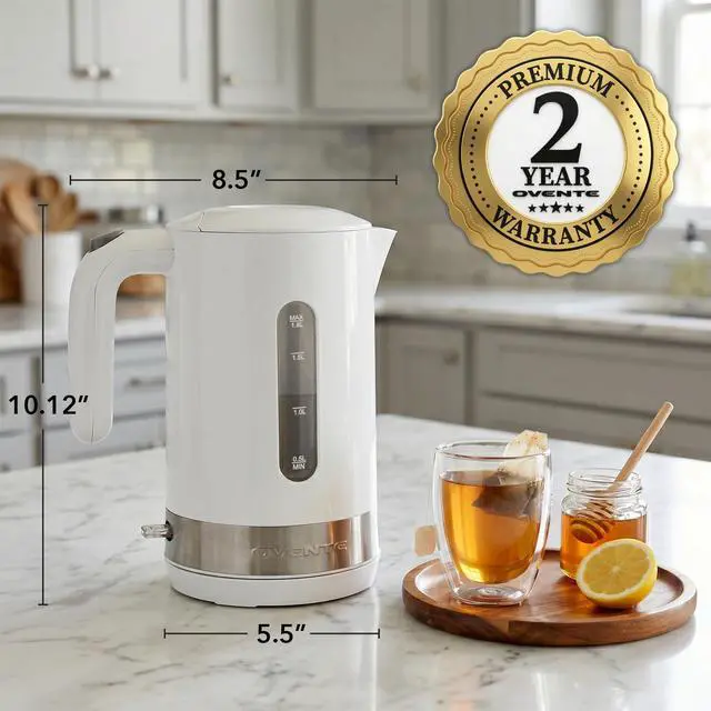Alt view image 6 of 7 - 1.8L Electric Kettle with 1500W Fast Boiling Heater, White KP413W