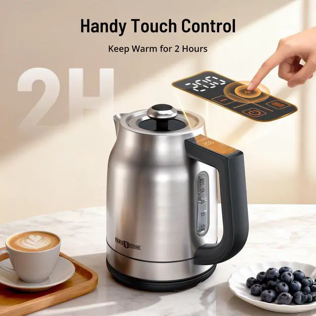 Alt view image 3 of 7 - Electric Kettle with Temperature Control, 1.7L 1500W Stainless Steel Tea Kettle, 13 Preset Temperatures, LED Display, Keep Warm 2 Hours, Strix Thermostat, BPA Free Hot Water Boiler for Tea & Coffee