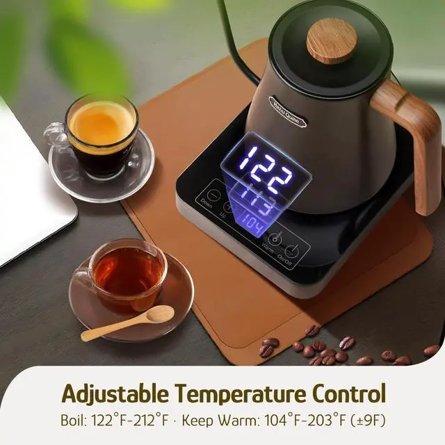 Alt view image 5 of 7 - Gooseneck Electric Kettle 0.8 L, Temp Control, Keep Warm, Black