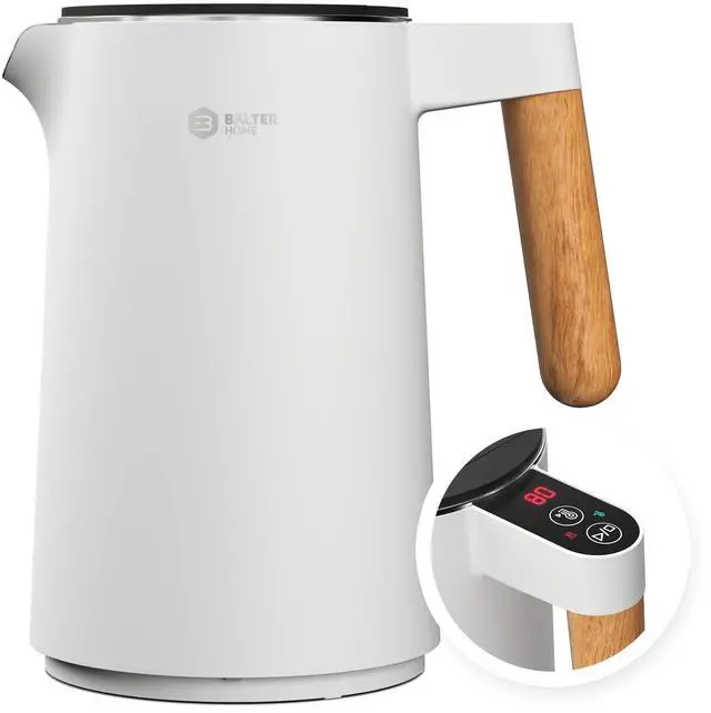 Main image of Electric Kettle with Temperature control, 113 °F 212 °F, Tea pot, Stainless steel, double wall water kettle, BPA-free, quiet tea kettle, 1.5 L, 2200 W, White