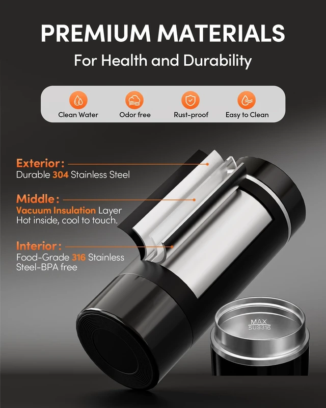Alt view image 5 of 7 - Portable Electric Kettle for Travel 450ml, 1°F Precise Control,UL Certified