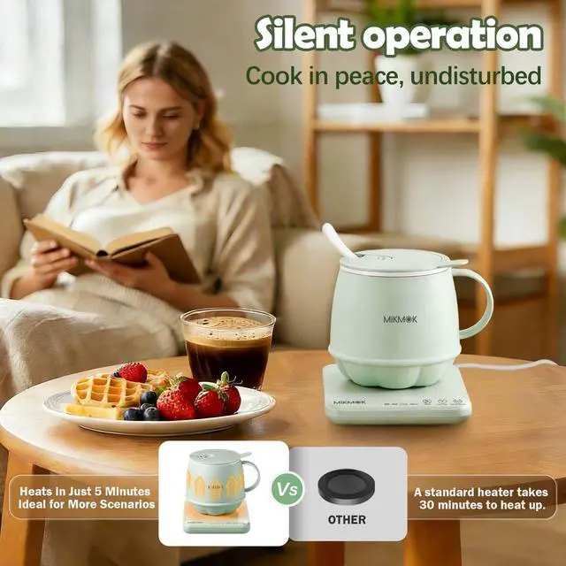Alt view image 6 of 7 - Desk Electric Mug 400ML, 300W Fast Boiling Kettle & Portable Water Warmer
