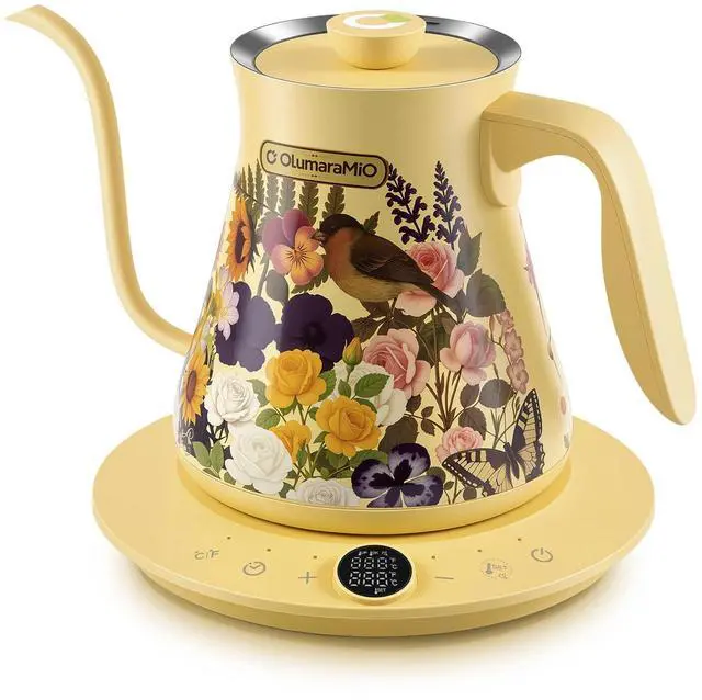 Main image of 0.8L/27oz Gooseneck Electric Kettle, ±1°F Temp Control, Floral