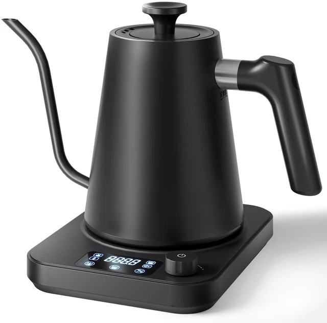 Main image of Gooseneck Electric Kettle, ±1°F Temperature Control Electric Kettle, 1.0L 1200W Fast Heating, 24H Keep Warm, 30Min Auto Memory, Food Grade Stainless Steel, Pour Over Kettle for Coffee and Tea