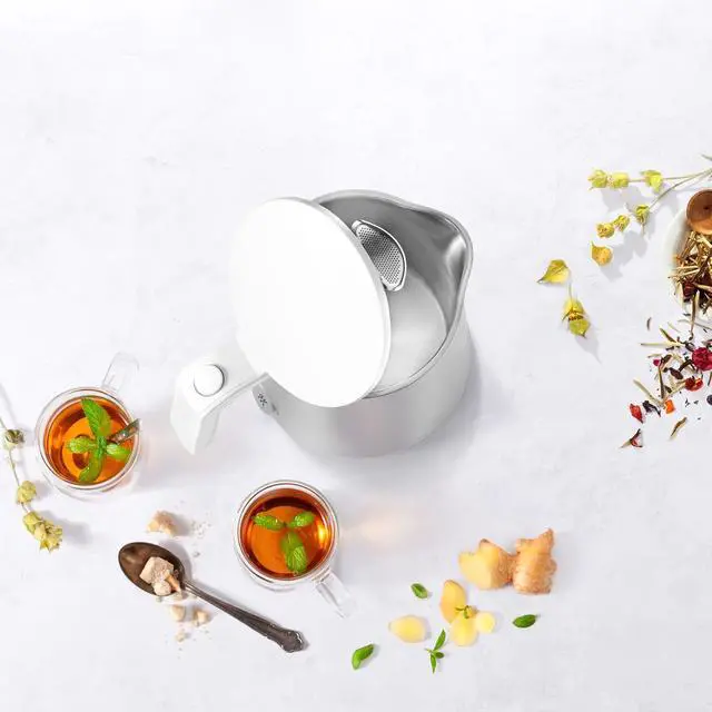Alt view image 4 of 7 - Enfinigy Cool Touch 1-Liter Electric Kettle, Cordless Tea Kettle & Hot Water - Silver