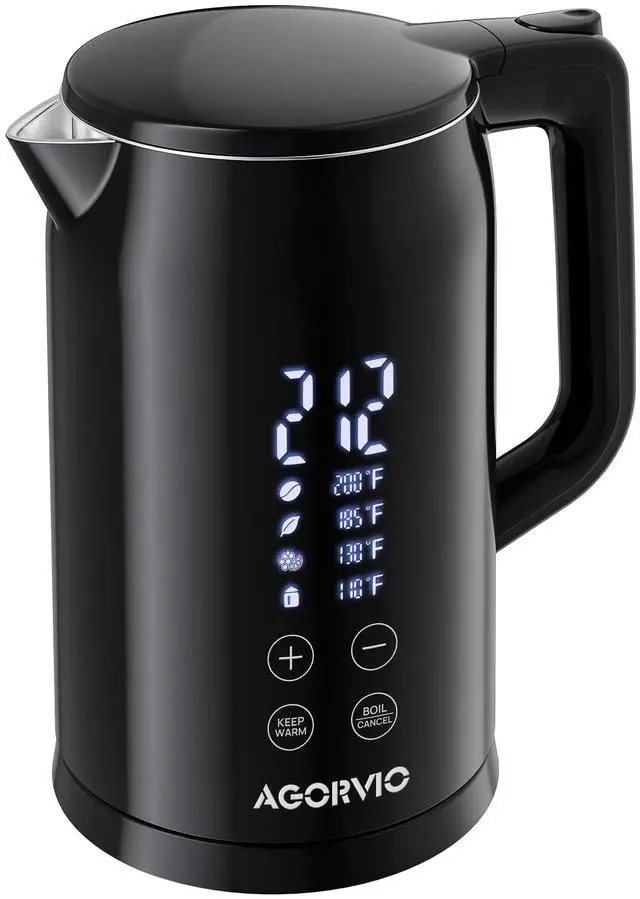 Main image of Electric Kettle, 1.7L 1500W, 5 Temp Presets, Dual Mode 8H Keep Warm, Double Wall Cool Touch, 100% Food Grade Stainless Steel Interior, Mute & Smart Memory for Tea, Coffee & Baby Formula