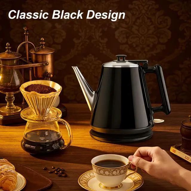 Alt view image 2 of 7 - Small Gooseneck Electric Kettle 0.9L, 1000W 304 Stainless Steel