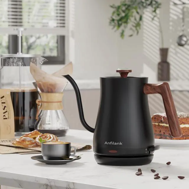 Alt view image 2 of 7 - Gooseneck Electric Kettle with Thermometer, 0.8L Small Electric Tea Kettle, 1200W Fast Heat, Precision Pour for Coffee & Tea, Auto Shut Off & Dry Boil Protection, Stainless Steel
