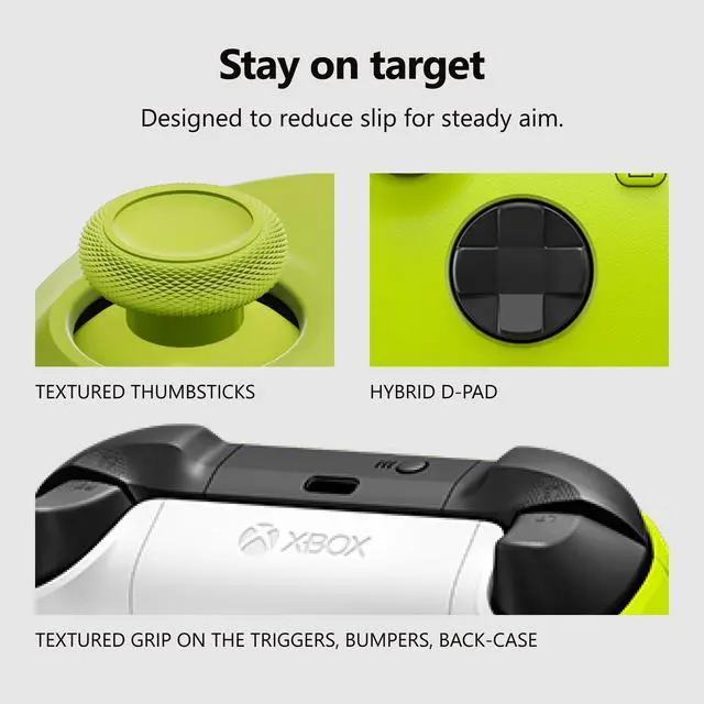 Alt view image 3 of 7 - Wireless Gaming Controller | Electric Volt | Consoles, PCs, TVs, mobile, and more | Textured Grip | Wireless, Bluetooth, USB-C Connectivity