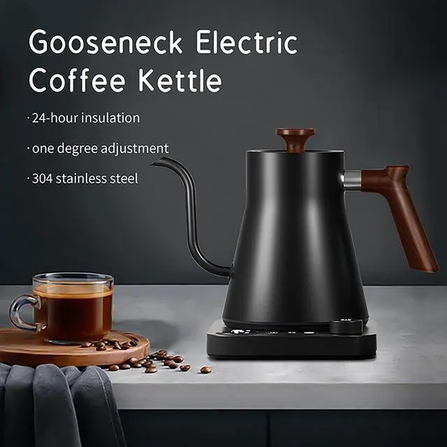 Alt view image 2 of 7 - Gooseneck Electric Kettle, Black, 0.9L