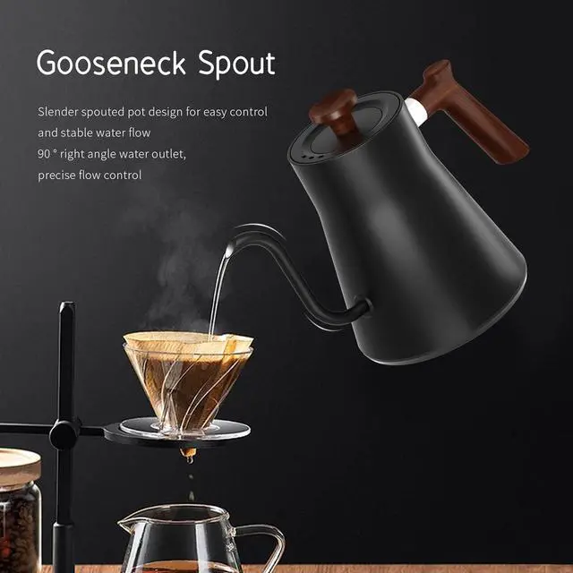 Alt view image 5 of 7 - Gooseneck Electric Kettle, Black, 0.9L
