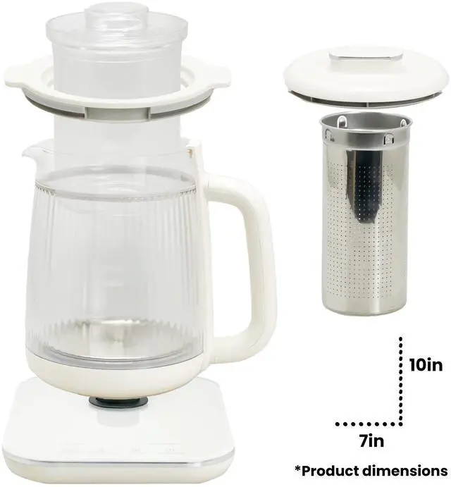 Alt view image 7 of 7 - Double-Layer Electric Kettle1.5L with Stew Pot,Glass Health Pot, 9-in-1 Glass Tea Maker, Programmable Touch Panel, Stainless Steel Base for Soup, Porridge, Herbal Tea