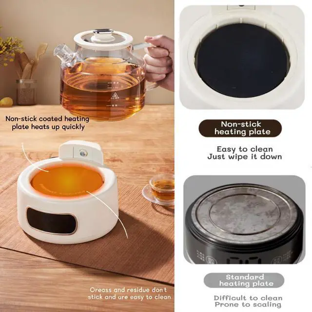 Alt view image 3 of 7 - Lemuugo 1.2L Glass Tea Kettle with Infuser, Temp Control, 24H Timer