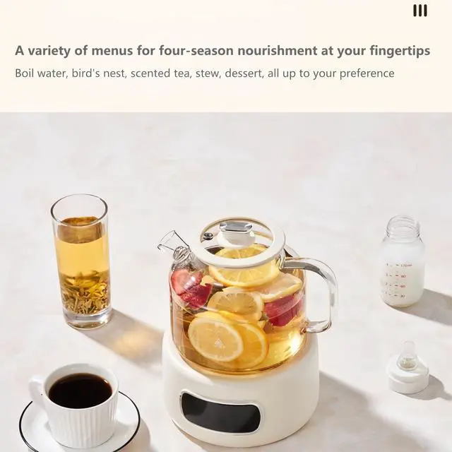 Alt view image 5 of 7 - Lemuugo 1.2L Glass Tea Kettle with Infuser, Temp Control, 24H Timer