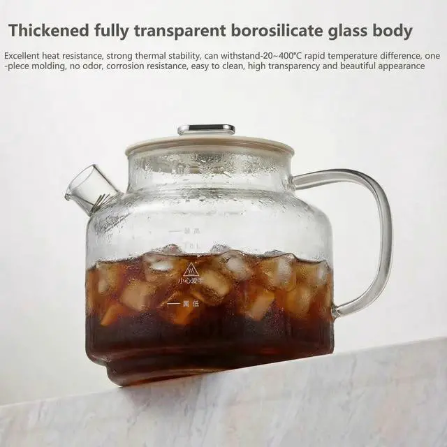 Alt view image 7 of 7 - Lemuugo 1.2L Glass Tea Kettle with Infuser, Temp Control, 24H Timer