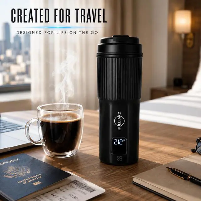 Alt view image 2 of 7 - Travel Electric Kettle, 450ml, Real-Time LED Display, Dual Voltage, SUS316