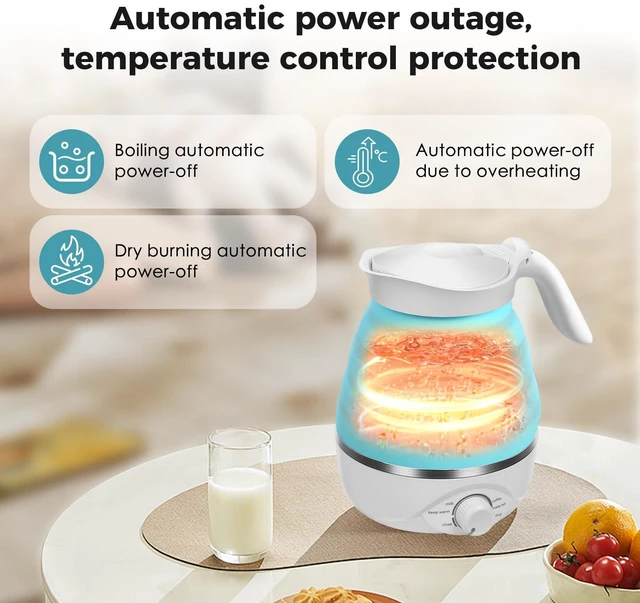 Alt view image 4 of 7 - Travel Foldable Electric Kettle - 110V 700ml Collapsible Kettle Blue