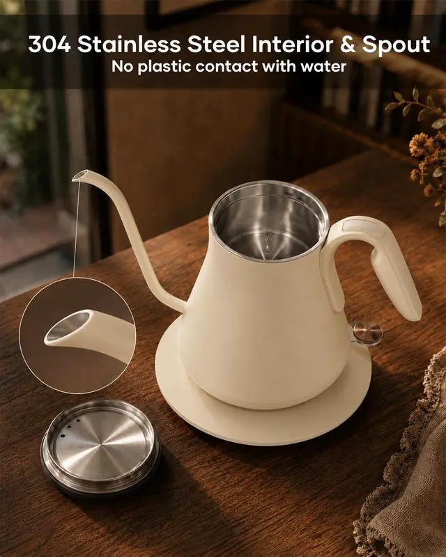 Alt view image 4 of 7 - Gooseneck Electric Kettle 0.8L, Fast Boil Pour Over Coffee, Tea