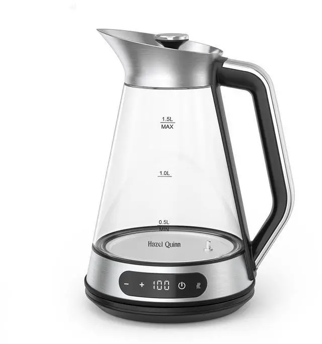 Main image of Glass & Stainless Steel Electric Kettle, 1.5 Liters Tea Kettle