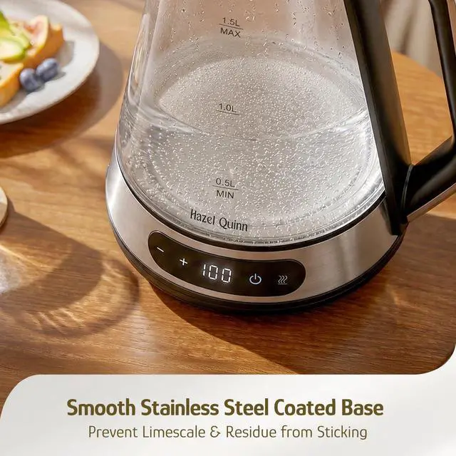 Alt view image 5 of 7 - Glass & Stainless Steel Electric Kettle, 1.5 Liters Tea Kettle