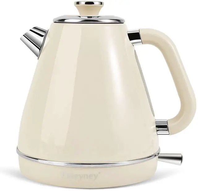 Main image of Electric Kettle, 1.7 Litre Retro Style, Kitchen Countertop Coffee Tea Hot Water Kettle, Double Wall 304 Stainless Steel BPA Free Boiler, Auto Shut-Off and Boil-Dry