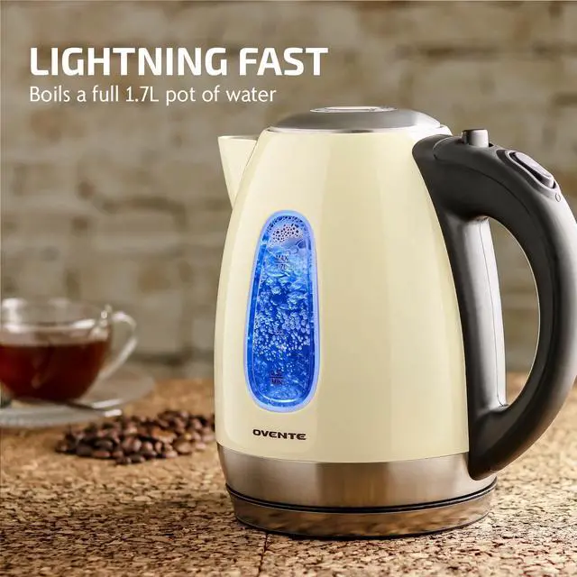 Alt view image 7 of 7 - 1.7L Stainless Steel Electric Kettle, 1100W Power, Beige KS96BG