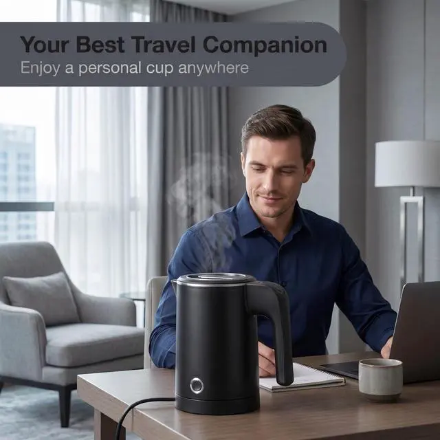 Alt view image 3 of 6 - 0.5L Small Portable Electric Tea Kettle Travel Mini Hot Water Boiler