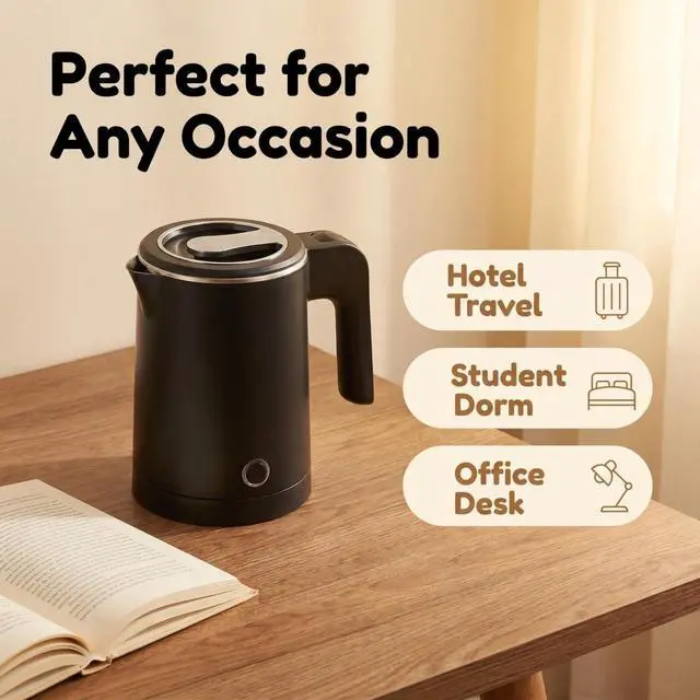 Alt view image 4 of 6 - 0.5L Small Portable Electric Tea Kettle Travel Mini Hot Water Boiler