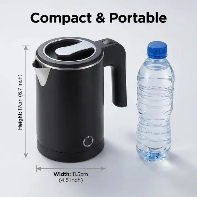 Alt view image 5 of 6 - 0.5L Small Portable Electric Tea Kettle Travel Mini Hot Water Boiler