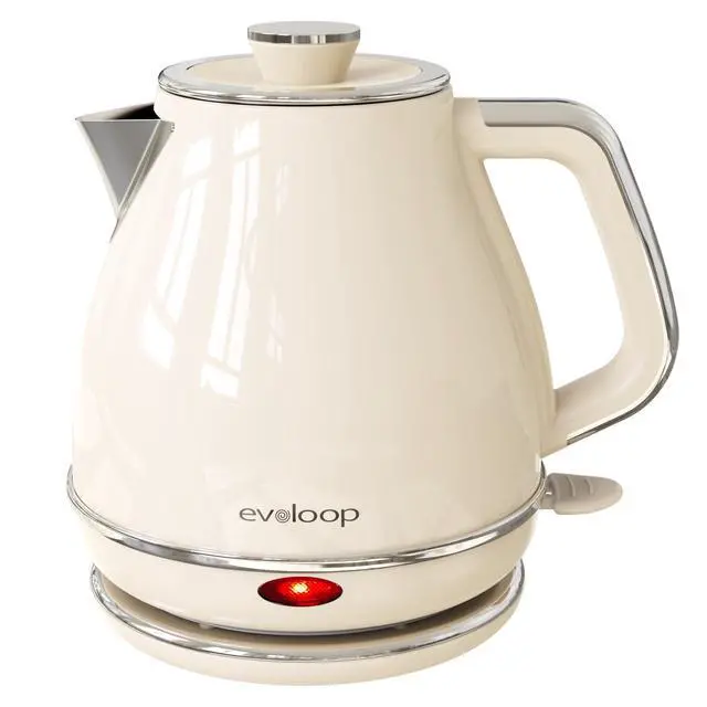 Main image of Electric Tea Kettle, 1500W /1.0L Hot Water Boiler Heater Pot, Retro Small Electric Kettle, 100% Stainless Steel BPA Free Electric Teapot, Auto Shut-Off & Boil-Dry ProtectionBeige