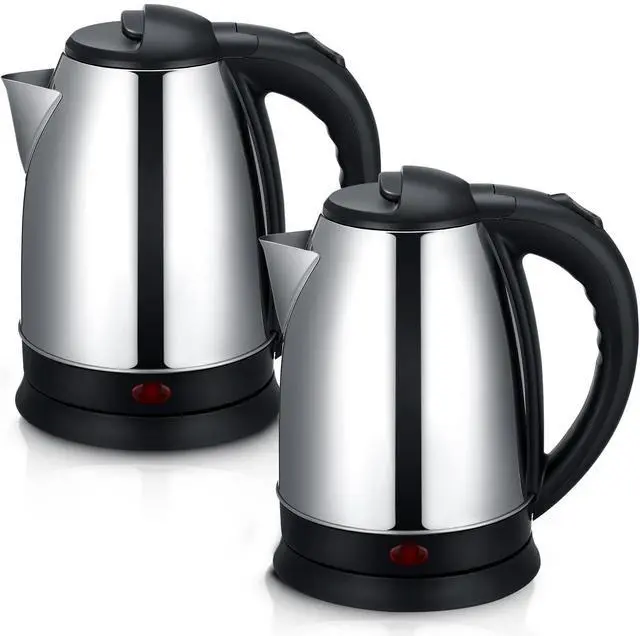 Main image of 2 Pcs 2L Electric Kettle Stainless Steel Hot Water Kettle with Auto Shut off and Boil Dry Protection Tech Electric Hot Water Pot Fast Boil for Coffee Tea Beverages