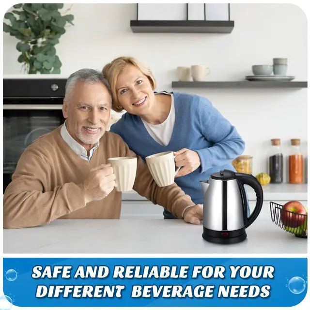 Alt view image 4 of 6 - 2 Pcs 2L Electric Kettle Stainless Steel Hot Water Kettle with Auto Shut off and Boil Dry Protection Tech Electric Hot Water Pot Fast Boil for Coffee Tea Beverages