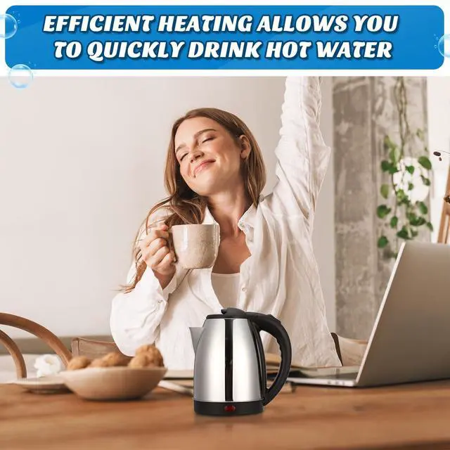 Alt view image 6 of 6 - 2 Pcs 2L Electric Kettle Stainless Steel Hot Water Kettle with Auto Shut off and Boil Dry Protection Tech Electric Hot Water Pot Fast Boil for Coffee Tea Beverages