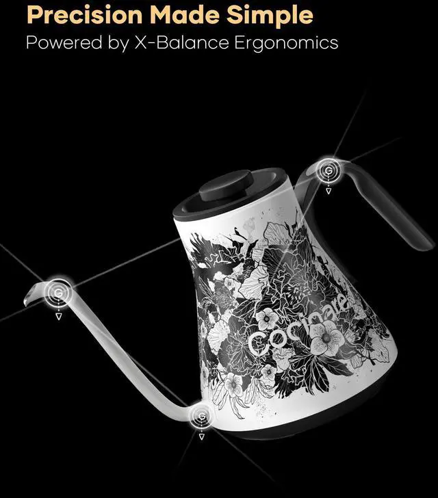 Alt view image 4 of 7 - Gooseneck Electric Kettle, ±1 Precise Temperature Control, 0.9L