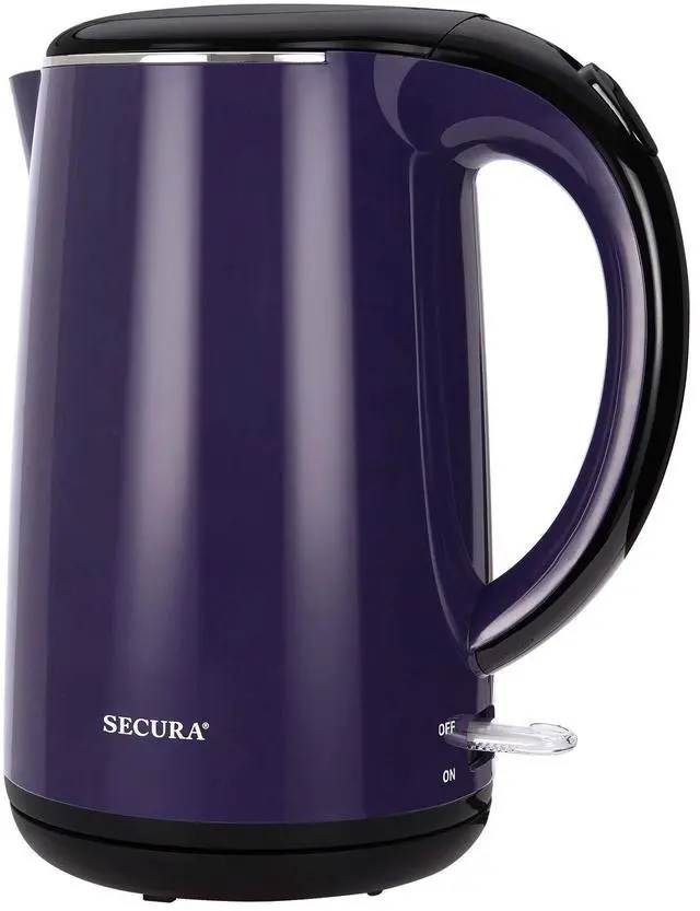Main image of Original Stainless Steel Double Wall Electric Water Kettle 1.8 Quart with Auto Shut-Off & Boil-Dry Protection, Dark Purple SWK-1701DP/HB-3227B