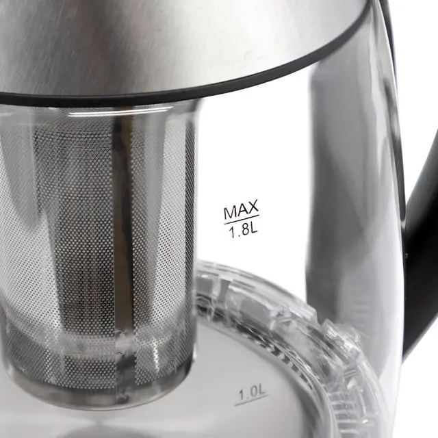 Alt view image 3 of 7 - Electric Watter Boiler/Tea Kettle (Glass, Silver, 1.8 Liter)