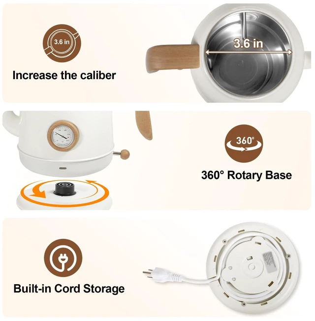 Alt view image 6 of 7 - 1.2L Electric Gooseneck Kettle with thermometer, Tea Kettle for Boiling Water, Gooseneck Electric Kettle for Coffee & Tea
