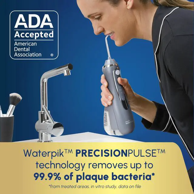 Alt view image 3 of 7 - Cordless Advanced Portable Water Flosser, Rechargeable, Gray