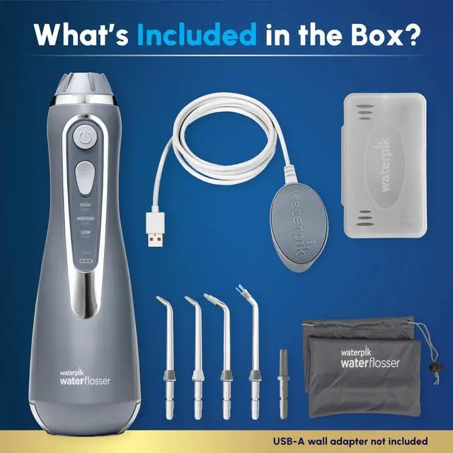 Alt view image 4 of 7 - Cordless Advanced Portable Water Flosser, Rechargeable, Gray
