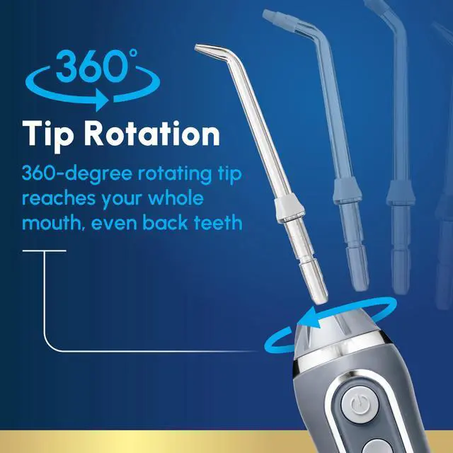 Alt view image 6 of 7 - Cordless Advanced Portable Water Flosser, Rechargeable, Gray