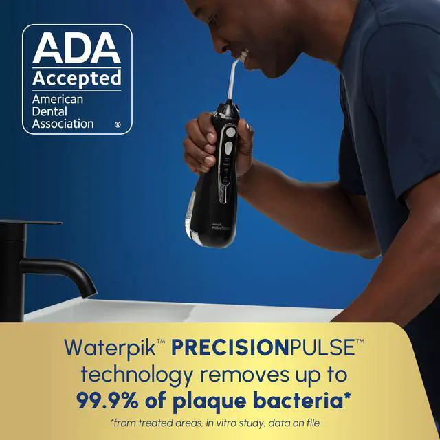 Alt view image 3 of 7 - Cordless Advanced Portable Water Flosser, Rechargeable, Black